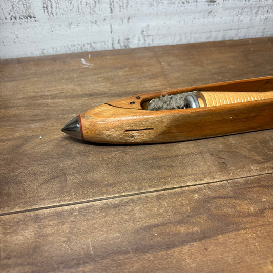 Vintage Wooden Flying Shuttle Weaving Loom Bobbin Holder