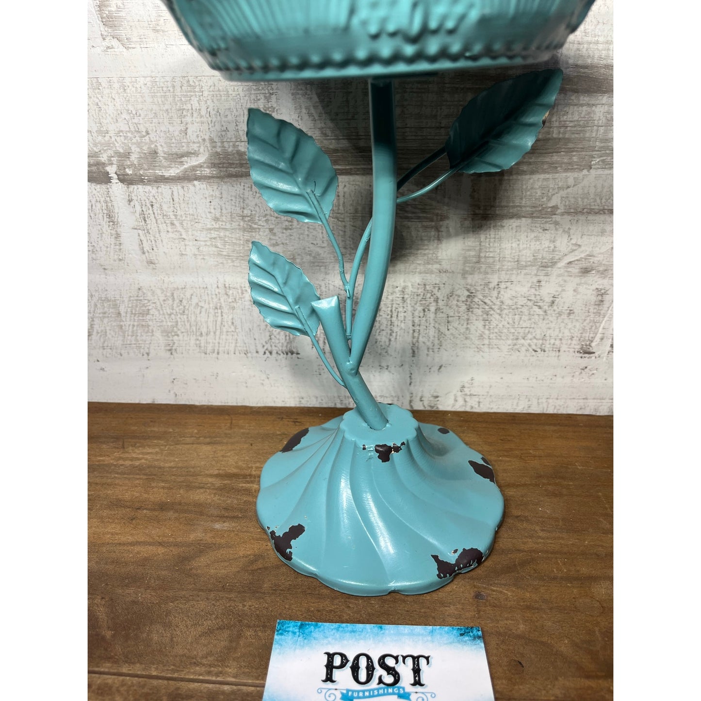 Aqua Blue Pedestal Plant Holder