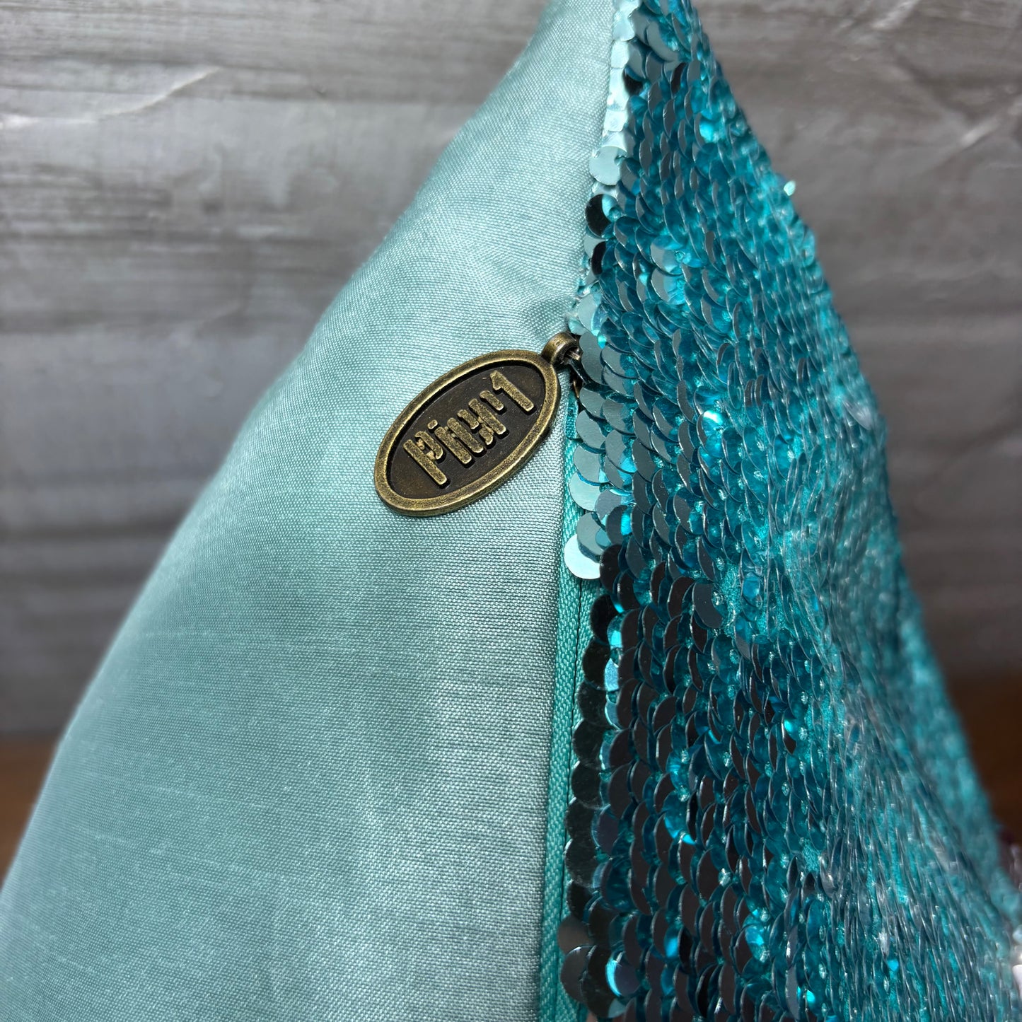 Pier 1 Blue Silver Sequence Throw Pillow