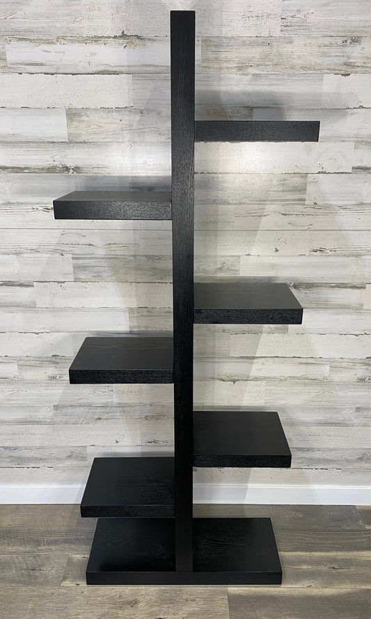 Black Asymmetrical Bookshelf Display
