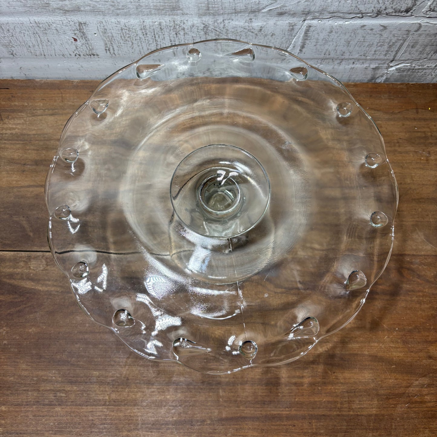 Vintage Teardrop Indiana Glass Cake Stand