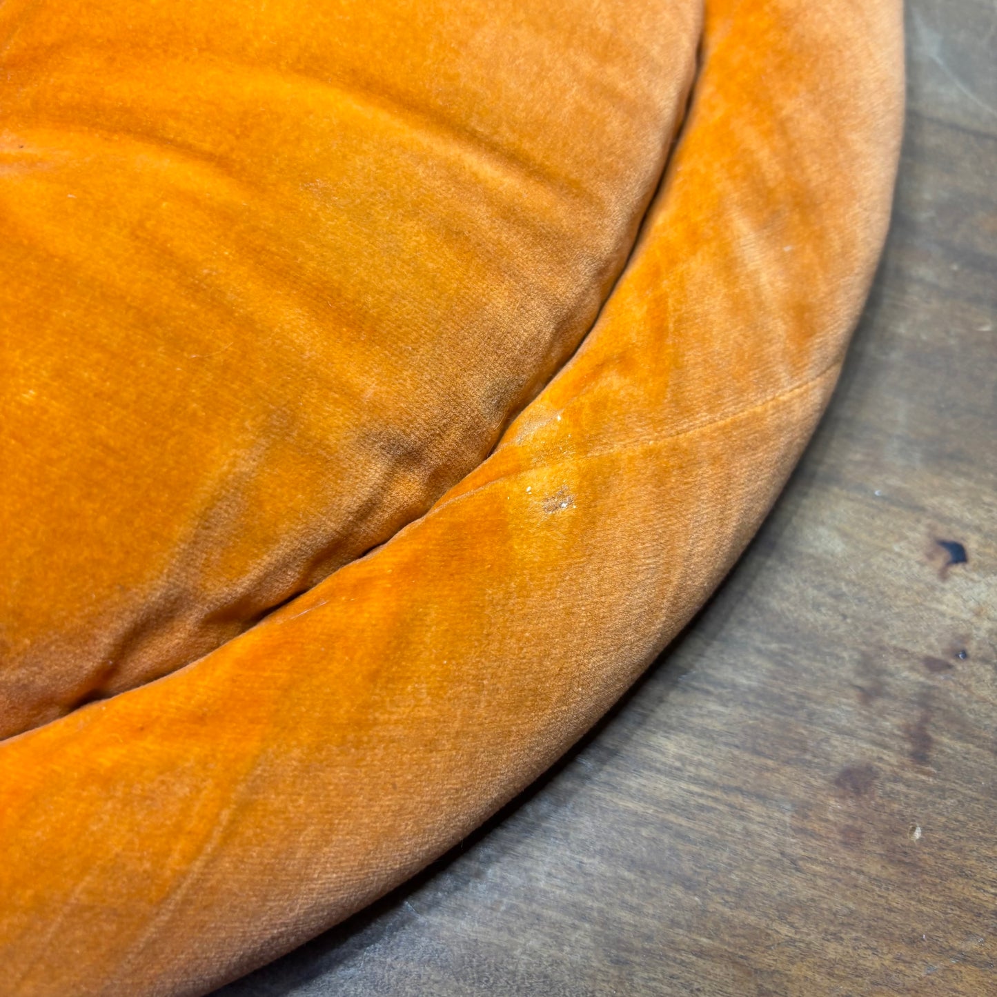 Vintage Round Orange Barstool Cushion Chair