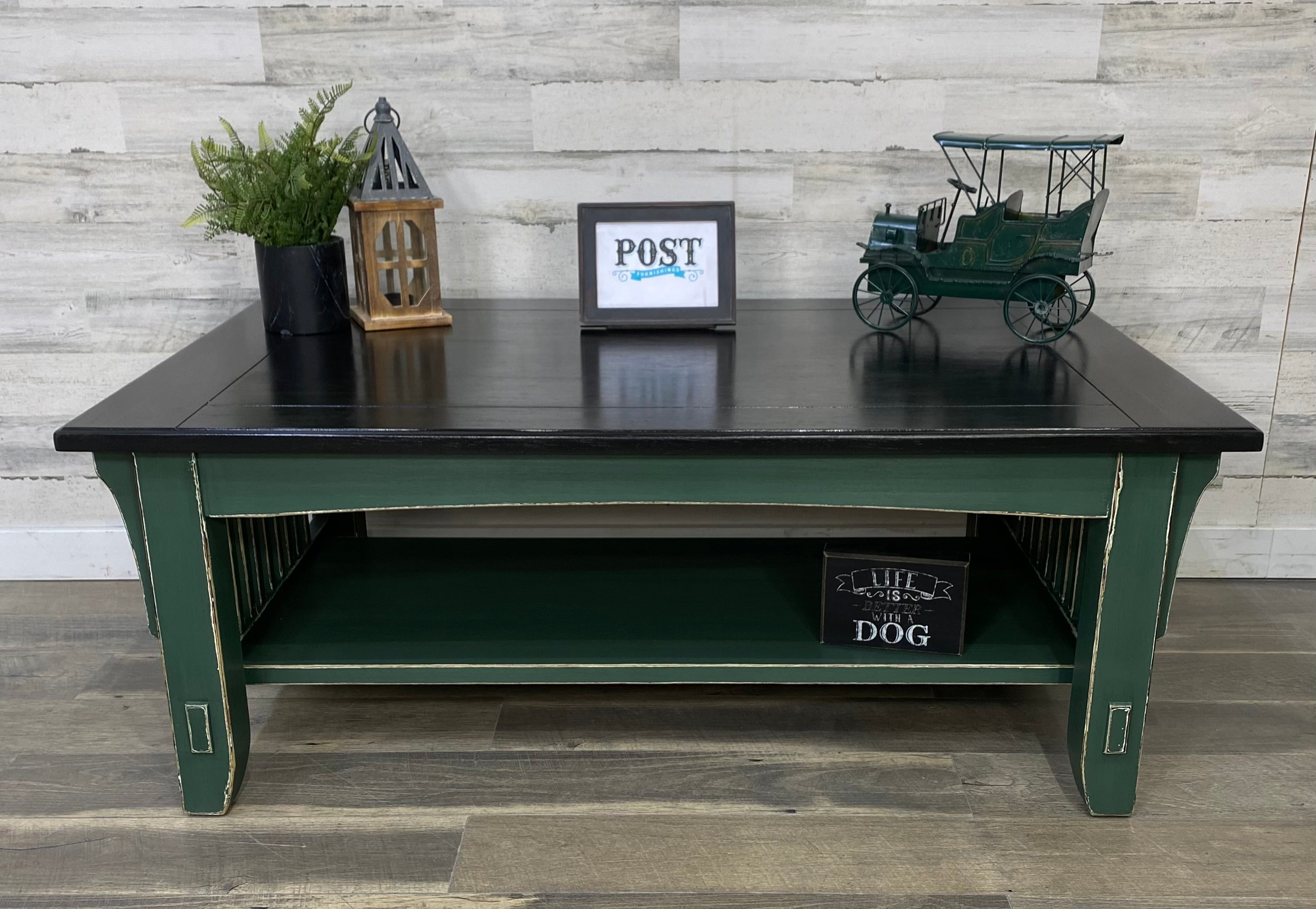 Farmhouse Green Coffee Table – Post Furnishings