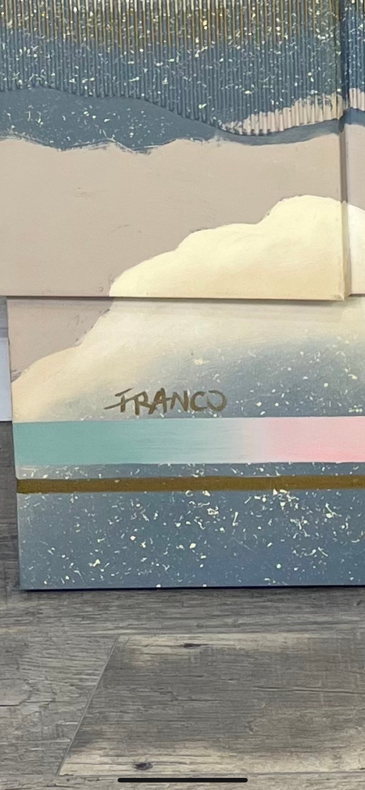 Mid Century Canvas Art Franco Signed Artist
