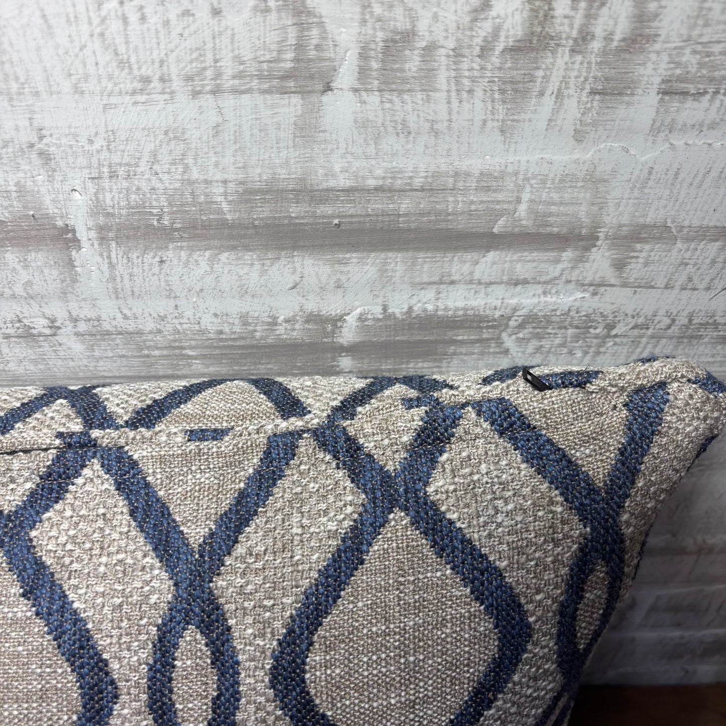 Gray Navy Blue Geometric Throw Pillow