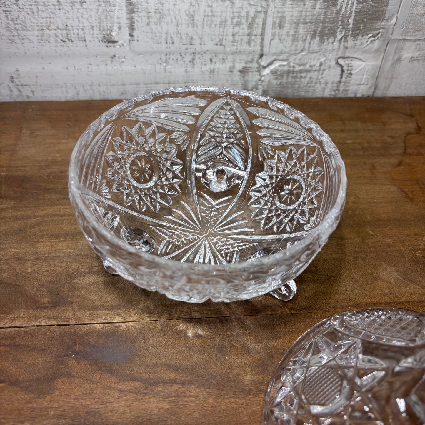 Vintage Glass Covered Candy Dish