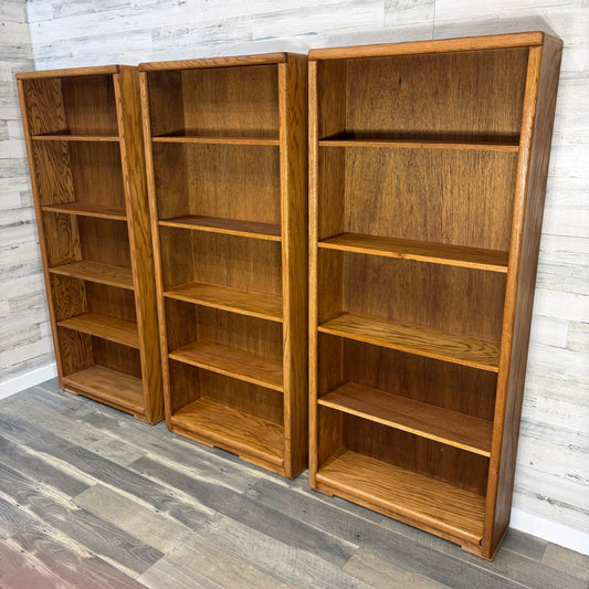 Set Of 3 Oak Bookshelves