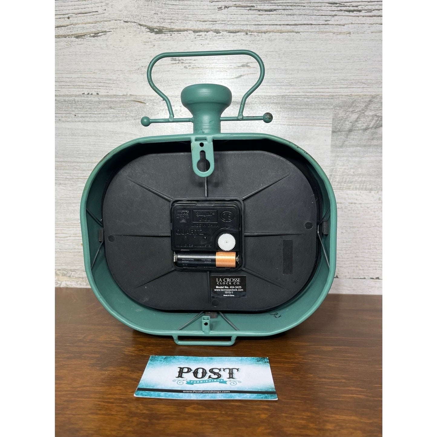 Teal Distressed Metal Clock