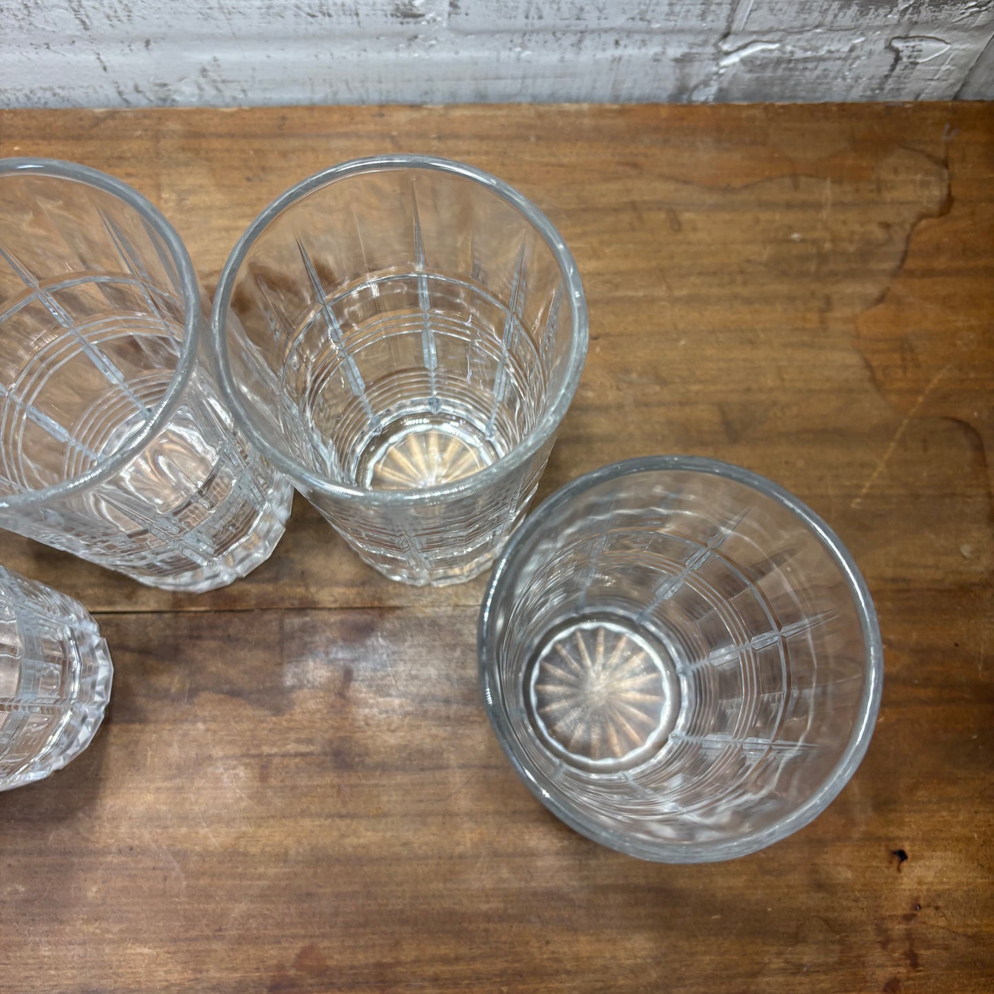 Cristal D'Arques Crystal Carrolton Pattern Tumbler Glasses Set Of 4