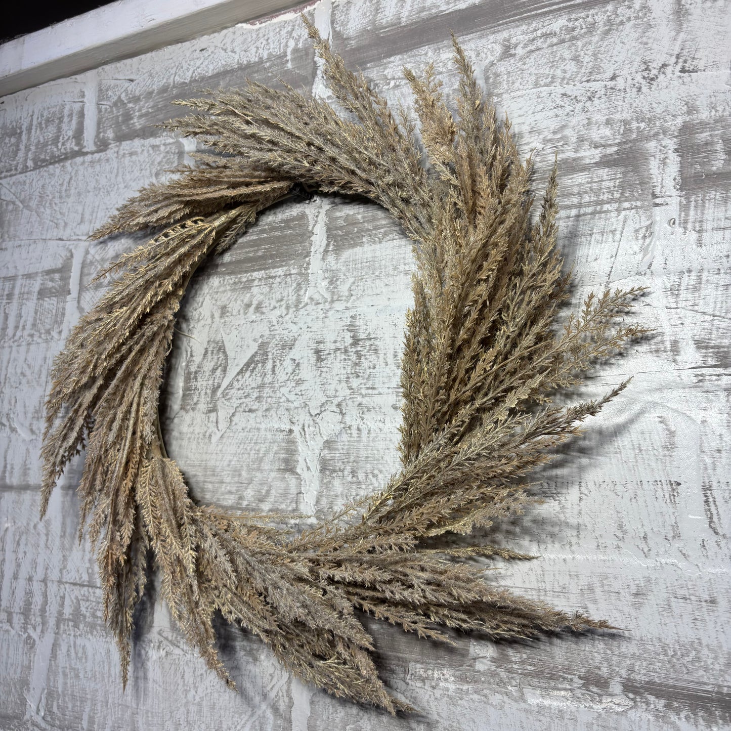 Faux Pampas Grass Boho Wreath