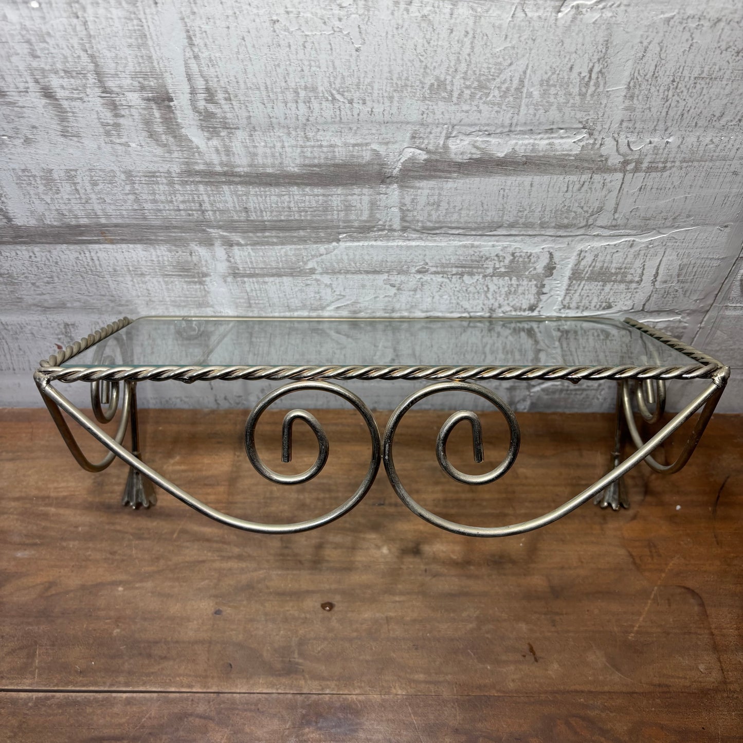 Mid Century Glass/ Metal Shelf