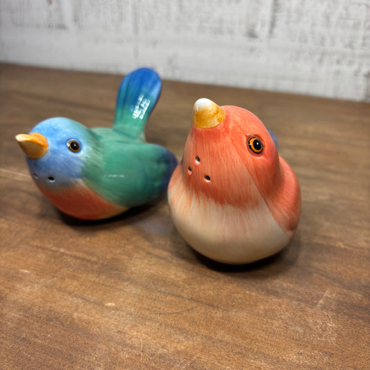 Vintage Fitz & Floyd Ceramic Bird Salt And Paper Shakers