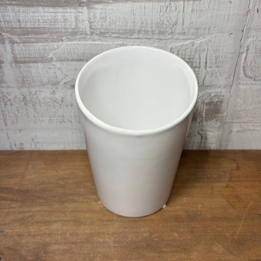 White Slanted Ceramic Pot