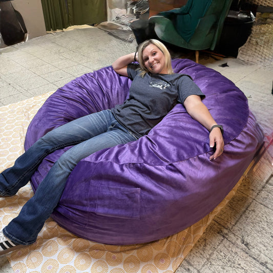 Huge Memory Foam Beanbag Chair Purple