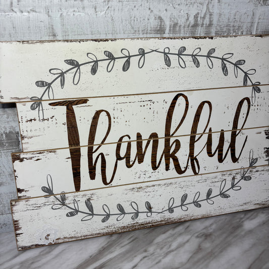 Rustic “Thankful” Sign