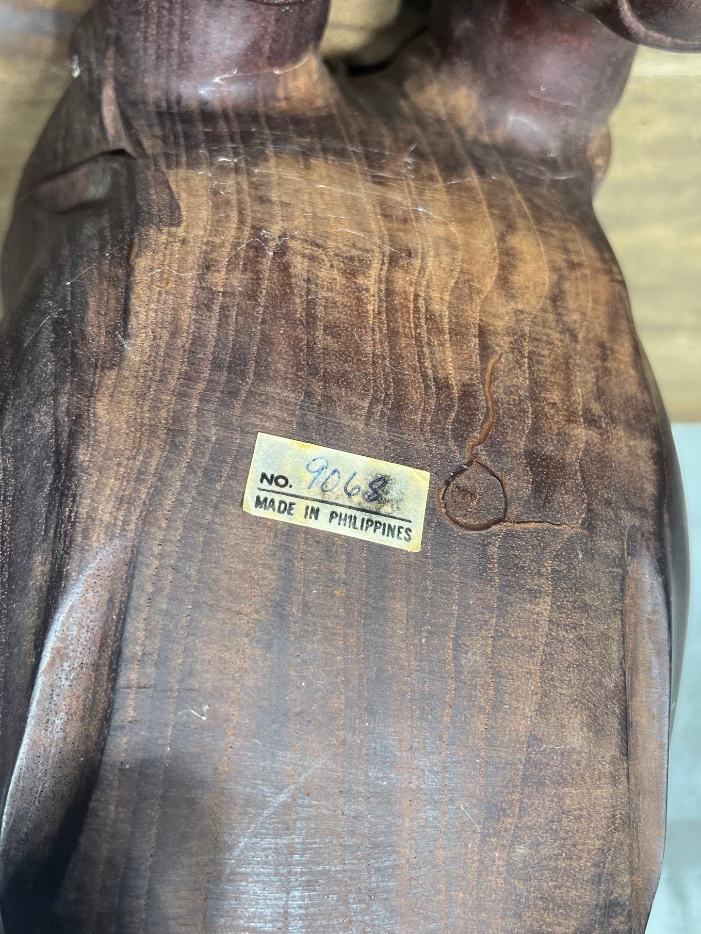 Carved Wooden Rhino Sculpture