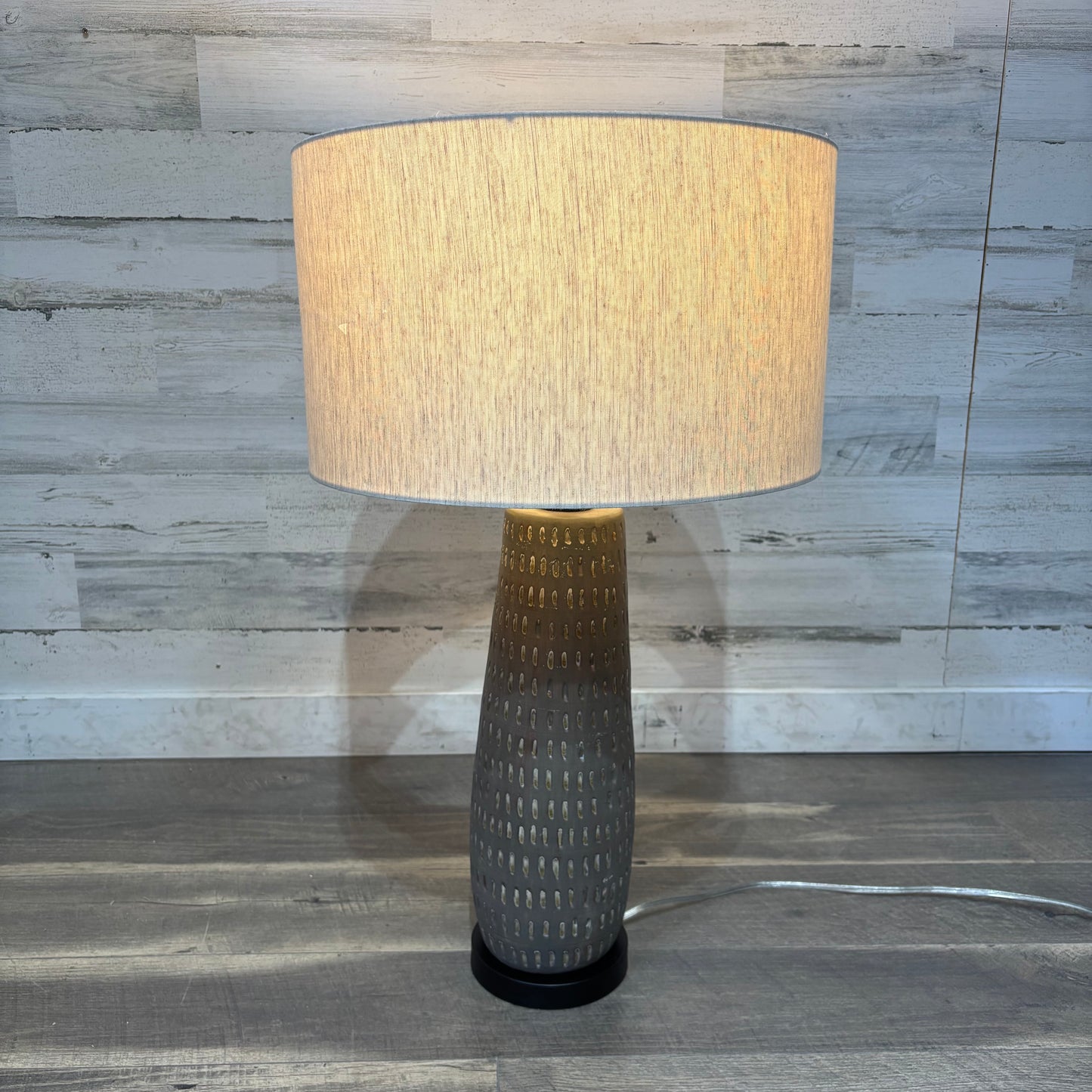 Grey Textured Ceramic Table Lamp