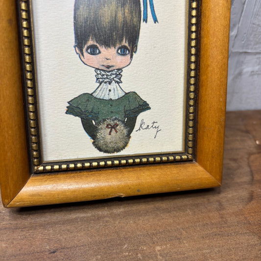 Vintage "Big eyes" Print by Artist Katy Jablonski Zimmie