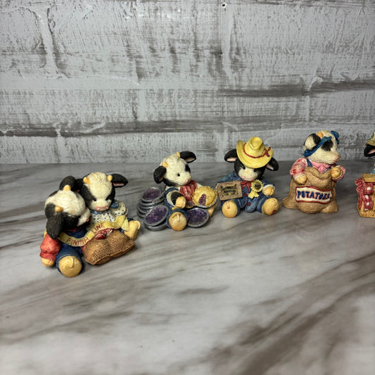 Vintage Lot Of Enesco Mary Rhyner 1994 Cow Figurines
