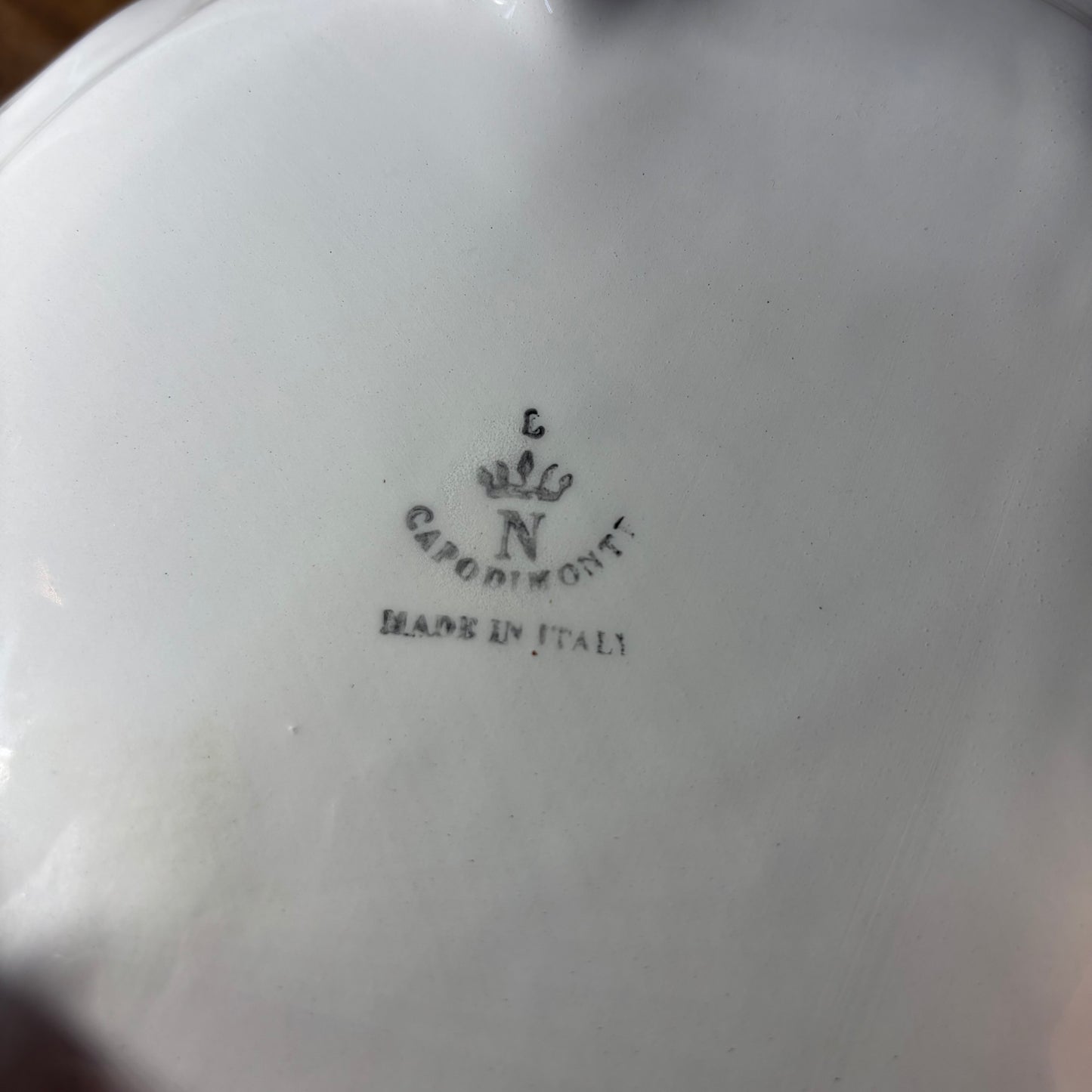 Italian Capodimonte Porcelain Flower Footed Floral Center Piece