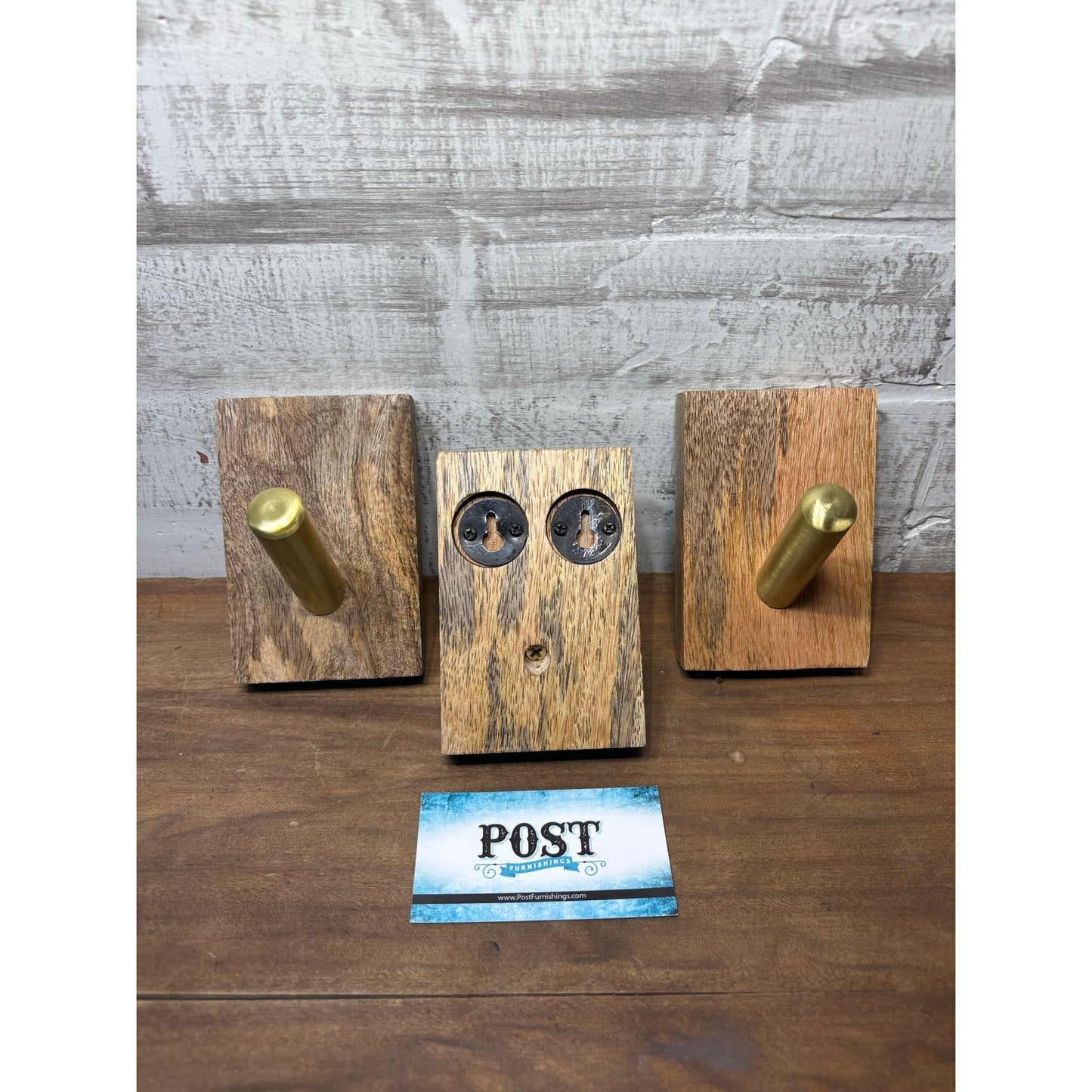 Set Of 3 Gold Wall Hooks