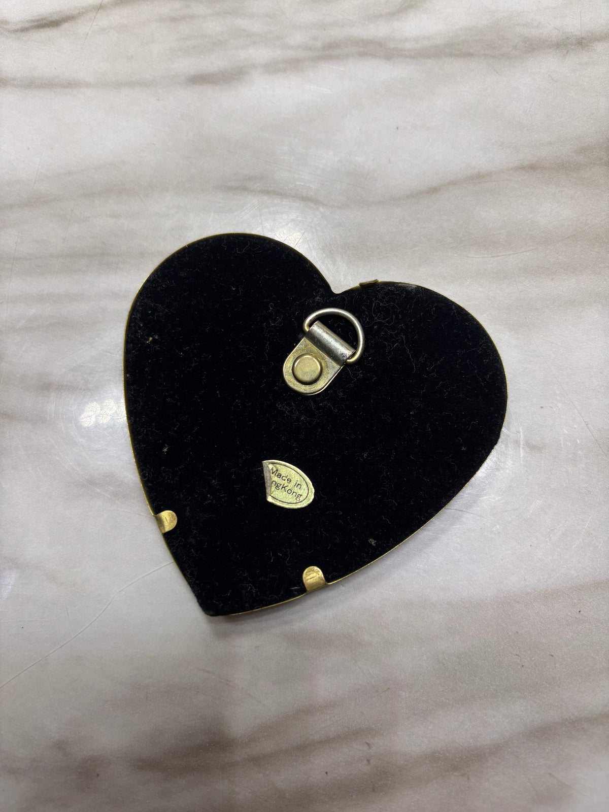 Vintage Solid Brass Heart Shaped Picture Frame