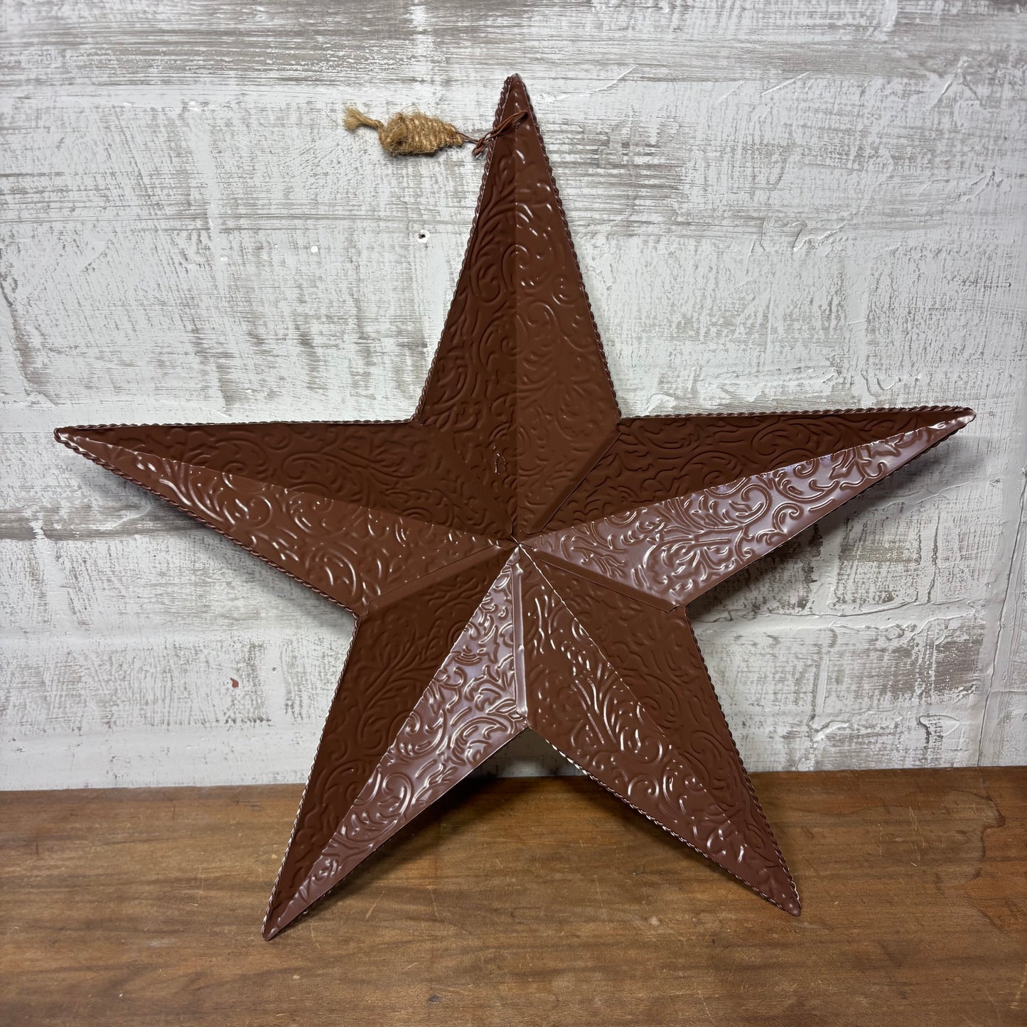 Distressed White Metal Star Decor