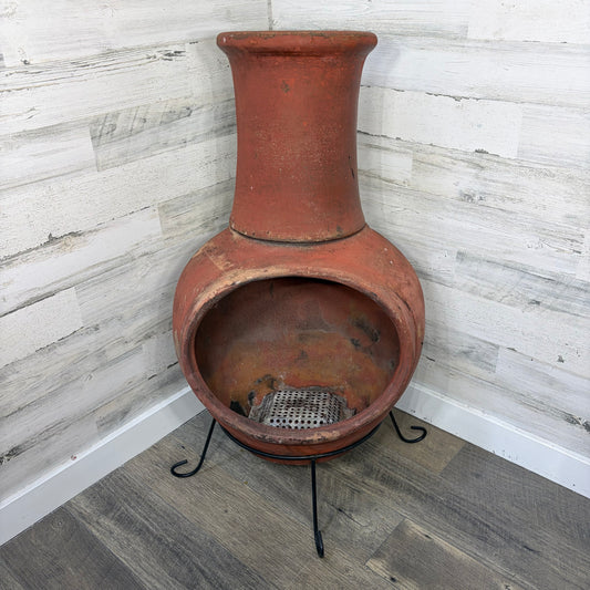 XL Clay Chiminea Fire Pit