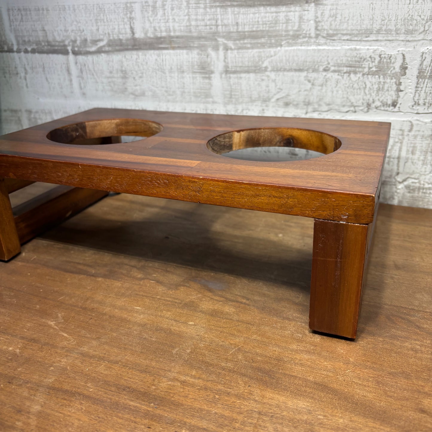 Wooden Elevated Dog Bowl Stand