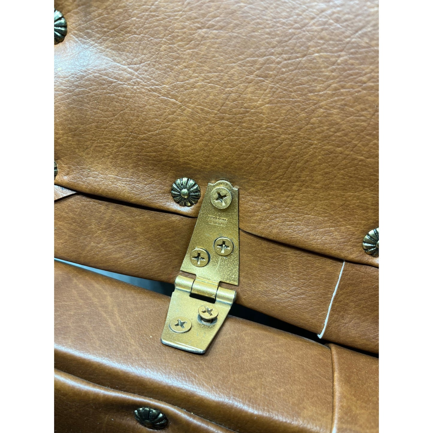 Mid Century Brown Small Foot Stool/ Storage Ottoman