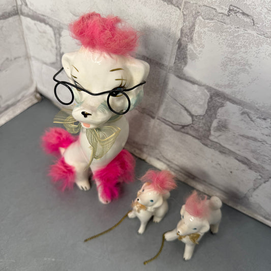 Mid Century Poodle Dog Figurines - Set Of 3