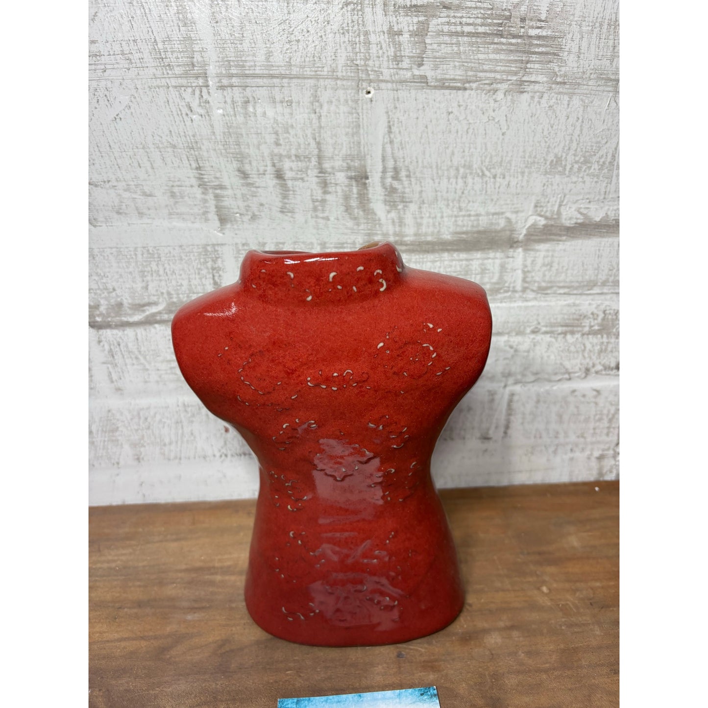 Large Red Asian Shirt Vase