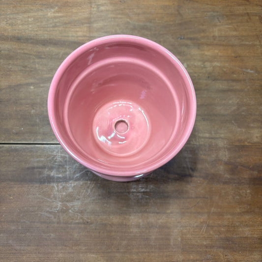 Pink Ceramic Pot With Saucer
