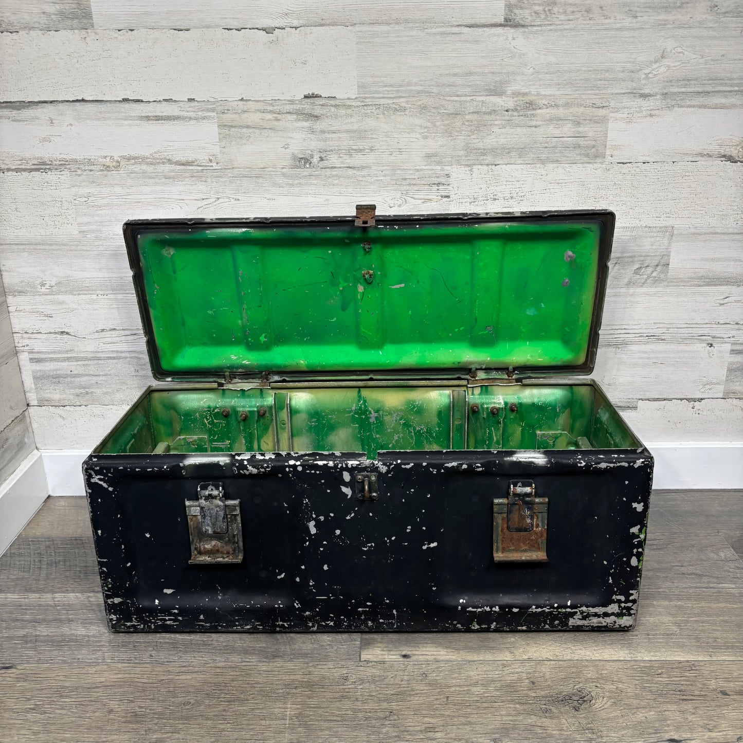 Vintage Metal Military Trunk Storage Trunk