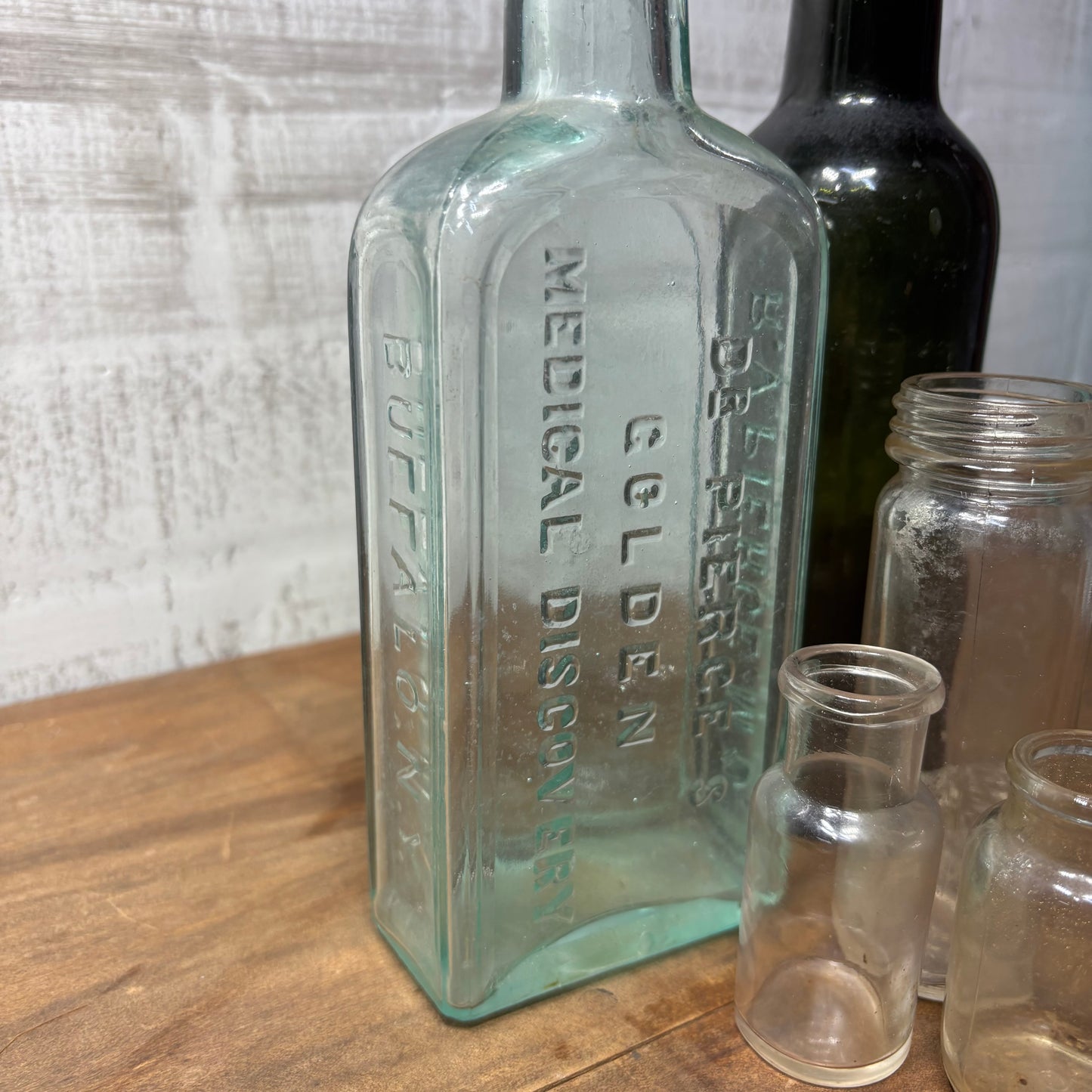 Antique Glass Bottle Set Of 5 #5