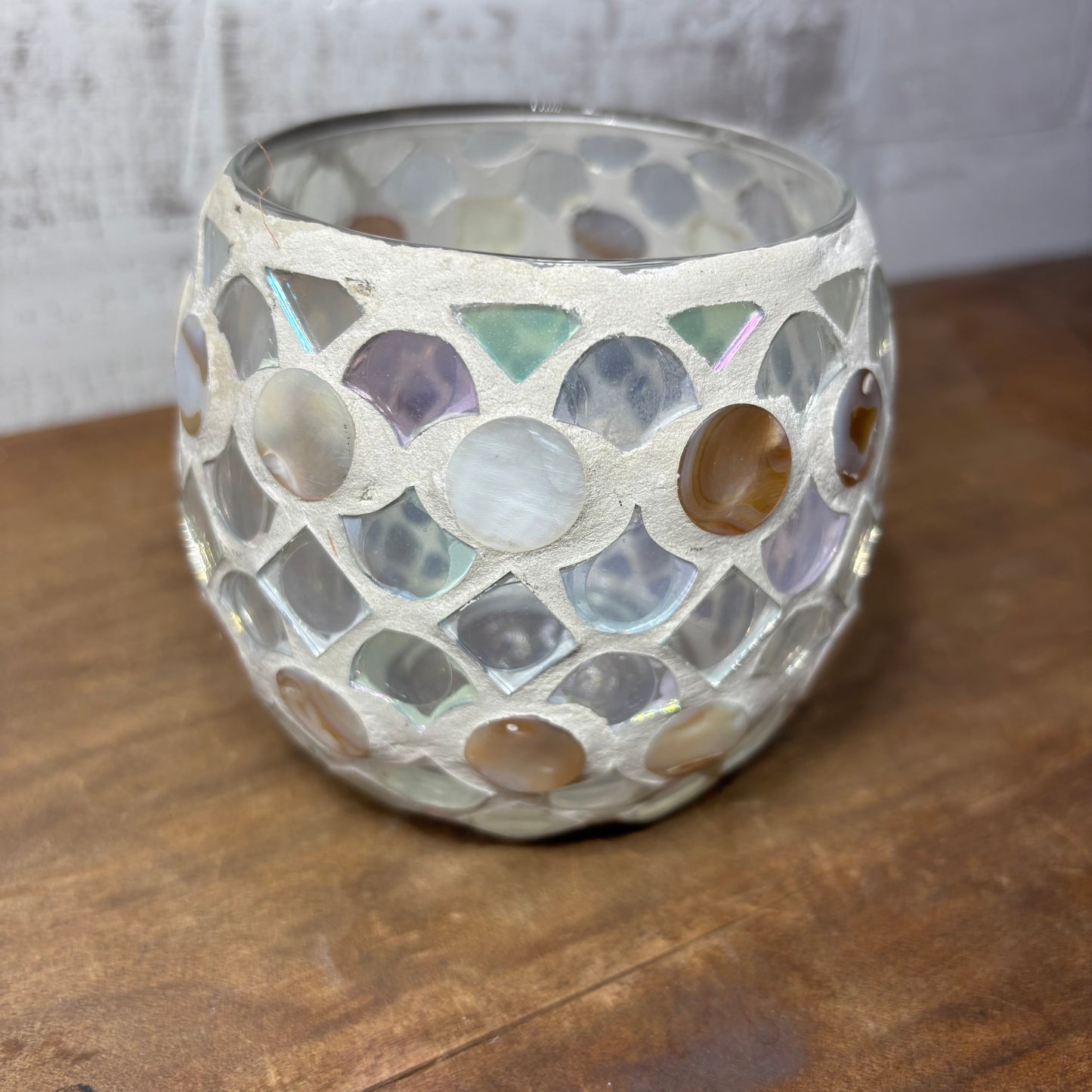 Mosaic-Style Glass Candle Holder