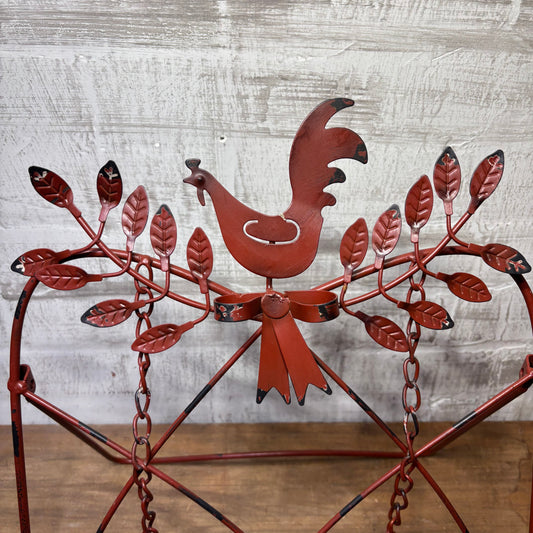 Red Farmhouse Rooster Cookbook Stand