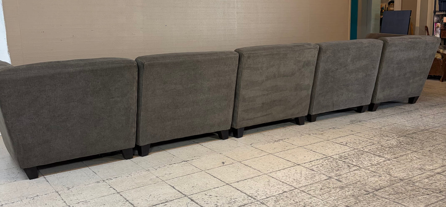 8pc Dark Gray Modular Sectional Couch
