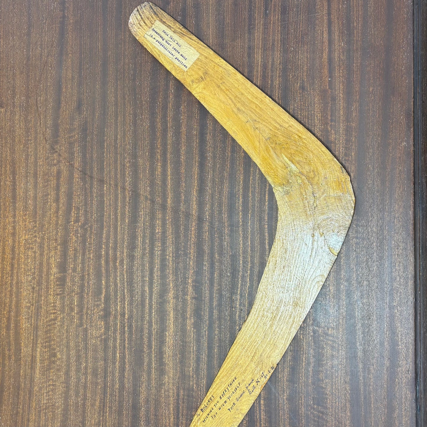 Antique Hand-Carved Boomerang