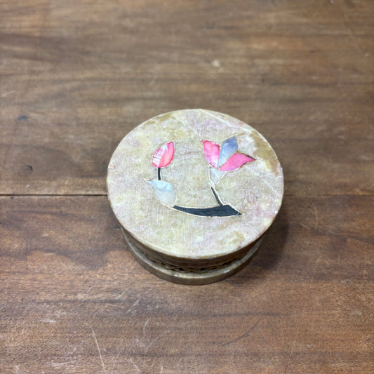 Vintage Carved Soapstone Trinket Box