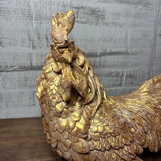Gold Rooster Statue