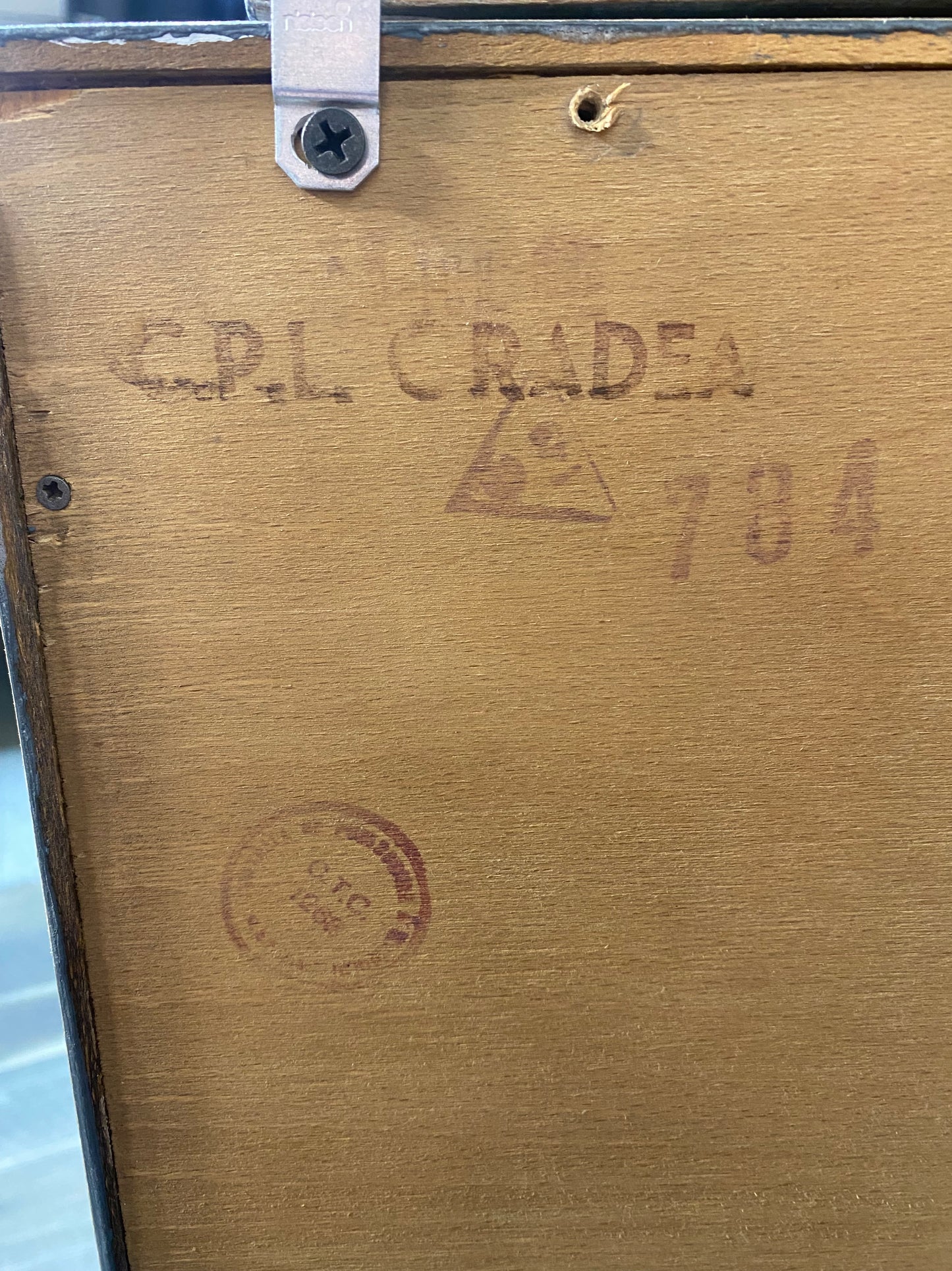 Dark Gray 2pc Refinished Oak Hutch