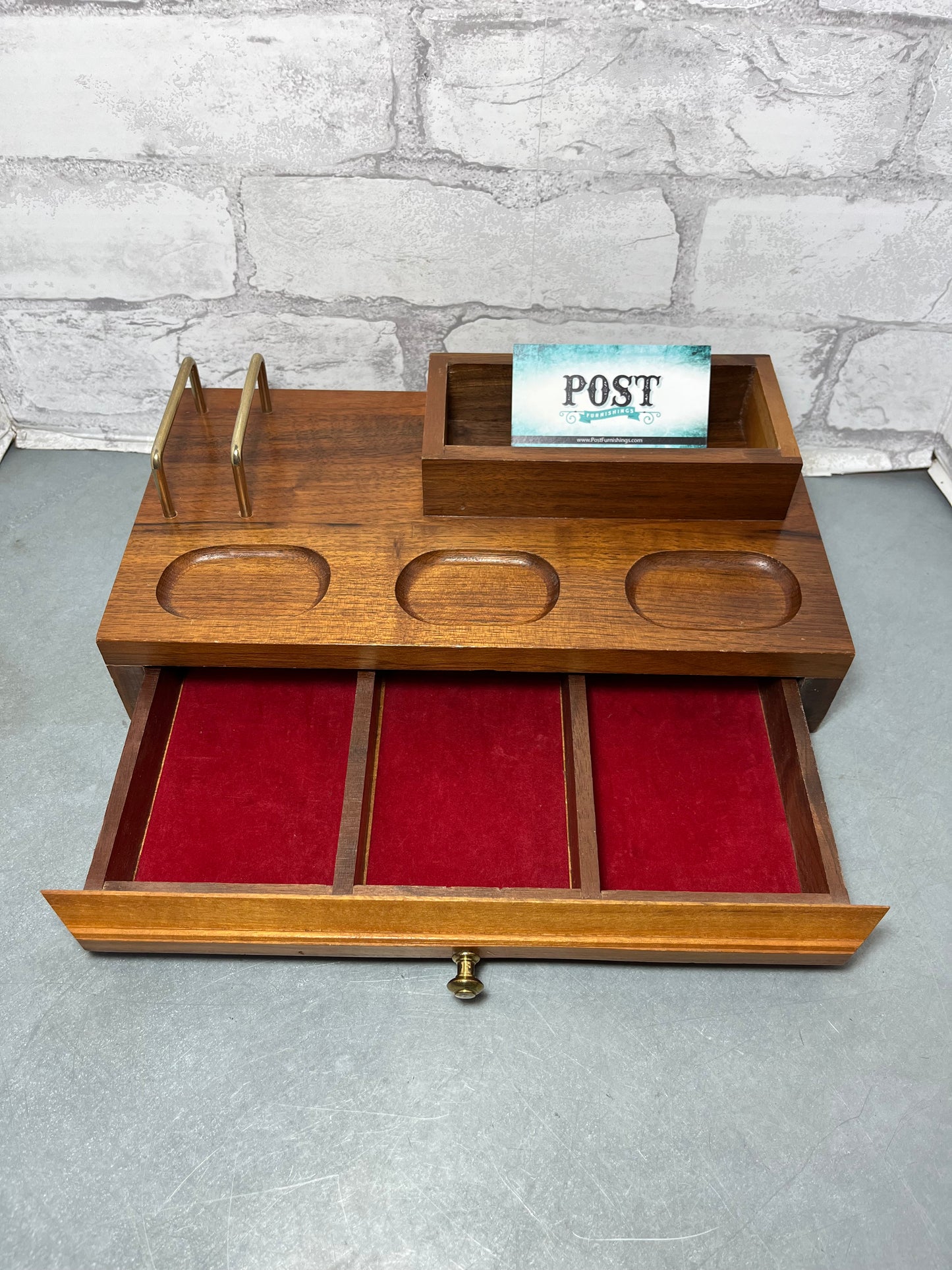 Vintage Solid Wood Dresser Valet Tray Jewelry Box Drawer