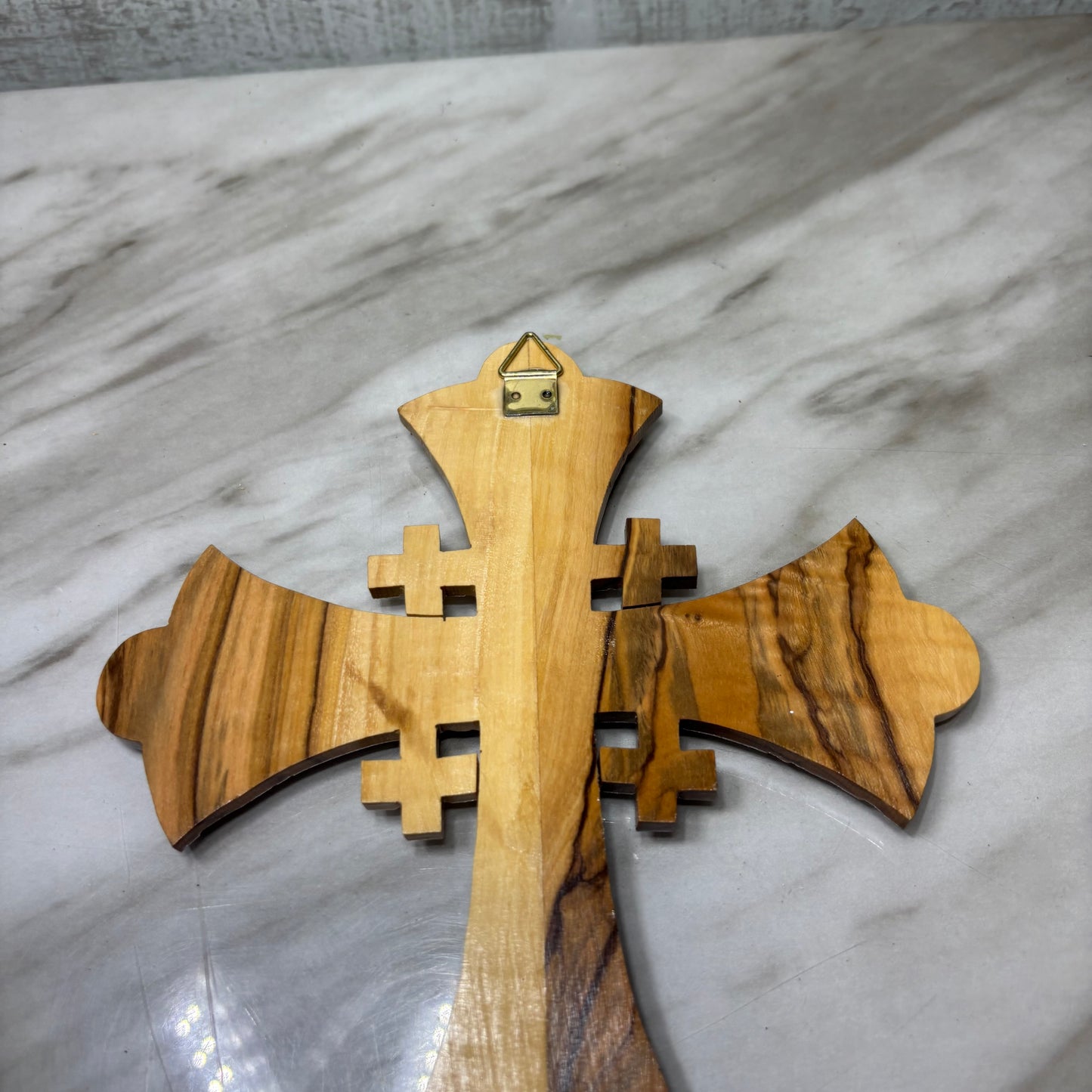 Handcrafted Olive Wood Jerusalem Cross