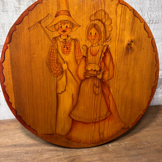 Vintage Folk Art Wooden Cutting Board/ Decor