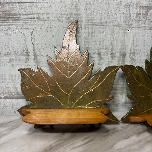 Vintage 50s Maple Leaf Wall Shelf Set
