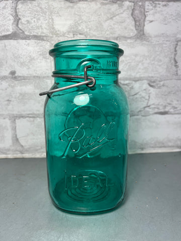Vintage Ball Ideal Aqua Blue Mason Jar