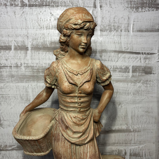 Vintage Home Interiors “Dutch Basket Girl” Statue
