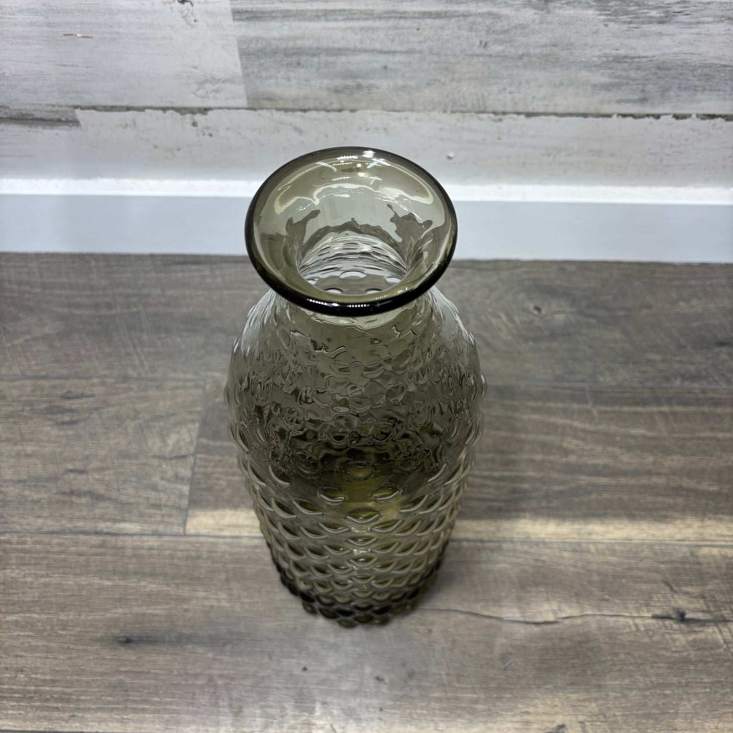 Large Gray Bubble Glass Vase