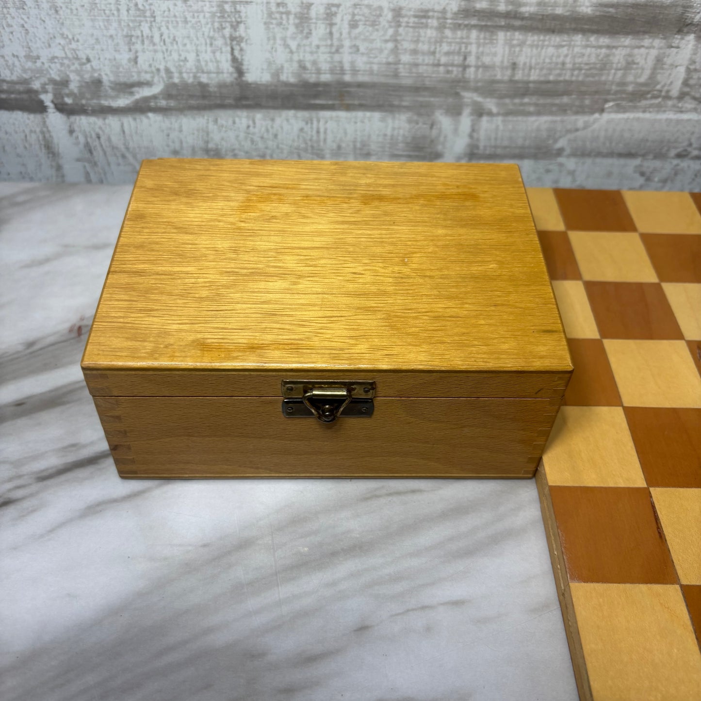 Vintage Wooden Portable Chess Set
